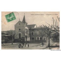 CAR-ADIP9-0568-38 - CLONAS - l'église et la place