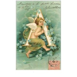 ANGES.n°92.ANGE ET LETTRE DE L'ALPHABET A.CP GAUFFREE