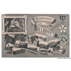 CAR-AEBP12-0619-90 - Souvenir de - BELFORT - Statue d'un lion et vue générale