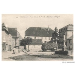 CAR-ABVP2-0139-90 - DELLE - Frontière franco-suisse - La place de la république et l'hôpital