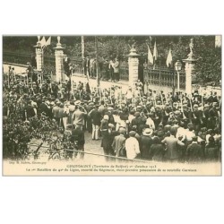 90.GIROMAGNY.1er OCTOBRE 1913.LE 1er BATAILLON DU 42e DE LIGNE ESCORTE DU REGIMENT VIENT PRENDRE POSSESSION DE SA NOUVEL