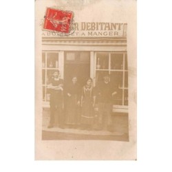 50 . n° 53811. QUERQUEVILLE. Café. à boire et à manger. famille. carte photo