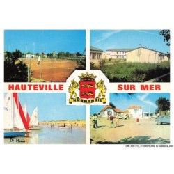 CAR-ACUP13-0816-50 - HAUTEVILLE-SUR-MER - La partie de pétanque - Les tennis - La plage