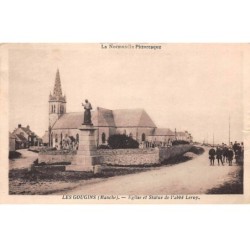 50 - LES GOUGINS - SAN54474 - Eglise et Statue de l'Abbé Leroy