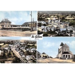 50 - SAN61666 - ST GILLES - Les Ecoles et la Mairie - Le Centre - Vue Générale - Le Centre et l'Eglise - CPSM 10x15 cm