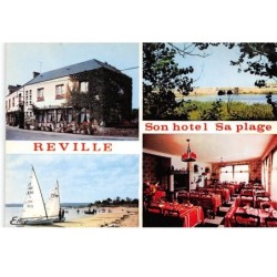 50.AM10788.Reville.Son hôtel et sa plage.Edit Le Goubey.CPSM 15x10 cm