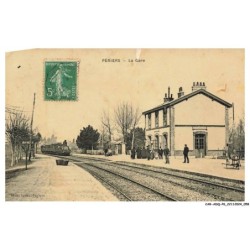 CAR-ADQP6-0376-50 - PERIERS - La gare - Train - Vensu en etat