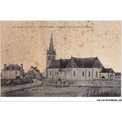CAR-AAFP5-50-0422 - LES GOUGINS - l'église et la statue de m . le curé leroy