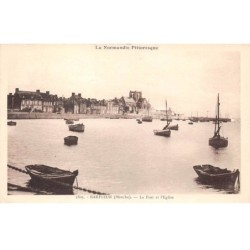50.AM18671.Barfleur.N°2805.Port et Eglise