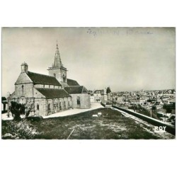 50.GRANVILLE.n°22337.EGLISE NOTRE DAME.CLOCHER.NEF ET FACADE.CPSM.