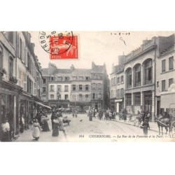 50 - CHERBOURG - SAN43614 - La rue de la Fontaine et la Poste - En l'état