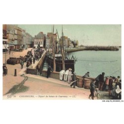 CAR-ACQP6-0396-50 - CHERBOURG - Départ du bateau de guernesey