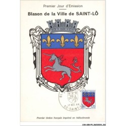 CAR-ABNP9-0812-50 - blason de la ville de SAINT-LO - premier jour d'émission