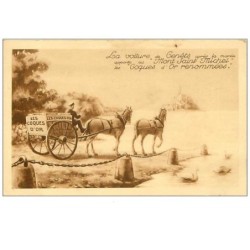 50.LE MONT ST MICHEL.LA VOITURE DE GENETS APRES LA MAREE APPORTE LES COQUES D'OR.....CP PUB