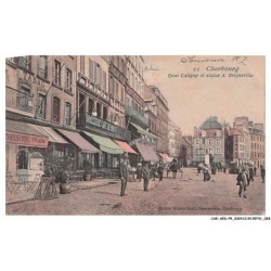 CAR-AEDP9-0565-50 - CHERBOURG - Quai caligny et statue a briqueville