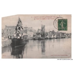 CAR-AEDP9-0569-50 - SAINT-VAAST-LA-HOUGUE - La vapeur - La sonde au quai vauban
