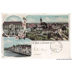 CAR-AEAP8-0512-70 - SAINT-LOUP-SUR-SEMOUSE - La mairie et le monument - Vue générale - Pont macé - Vendue en etat