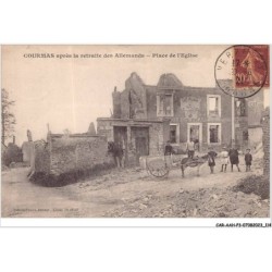 CAR-AAHP3-51-0241 - COURMAS - après la retraite des allemeands - place de l'église