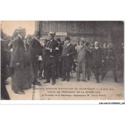 CAR-AAGP3-51-0264 - REIMS - SEMAINE D'AVIATION - Visite du Président de la republique - Carte pliee, vendue en l'etat