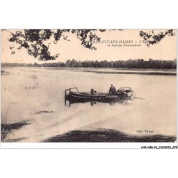 CAR-ABDP6-51-0612 - VANAULT-LES-DAMES - L'ETANG ET BATEAU FAUCARDEUR