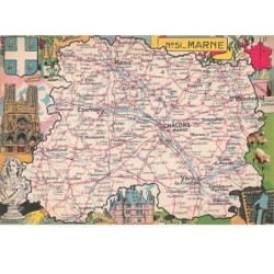 51. n°53243. MARNE .Blondel la Rougery. 1945. carte géographique