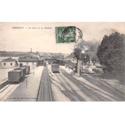 51 - EPERNAY - SAN65335 - La Gare et les Ateliers - Train