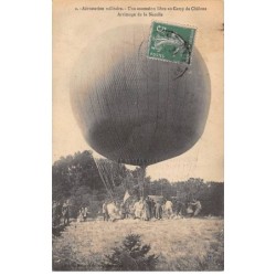51 - Chalons sur Marne- SAN21770 - Aérostation militaire - Une ascension libre au Camp - Arrimage de la Nacelle