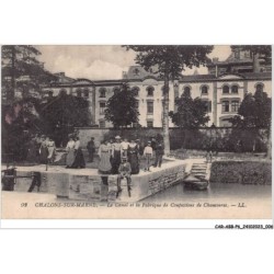 CAR-ABBP6-51-0497 - CHALONS-SUR-MARNE - le canal et la fabrique de confections de chaussures - vendue en etat