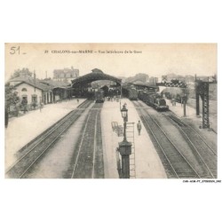CAR-ACMP7-0526-51 - CHALONS-SUR-MARNE - Vue interieure de la gare - TRAIN