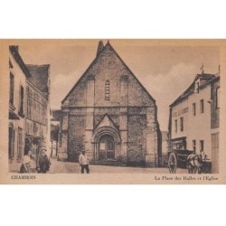 61 - CHAMBOIS - SAN26298 - La Place des halles et l'Eglise