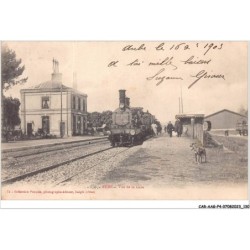 CAR-AAGP4-61-0355 - AUBE - Vue de la Gare - Train - Carte pliee, vendue en l'etat