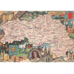 61 - ORNE - SAN50601 - Carte du Département - 15x10 cm