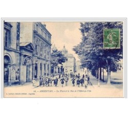 61.ARGENTAN.LA PLACE ET LA RUE DE L'HOTEL-DE-VILLE.