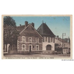 CAR-ADEP1-0003-61 - LE MESLE-SUR-SARTHE - Place du marché - Hotel de la poste