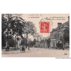 CAR-AEQP6-0277-61 - LA FERTE-MACE - Hotel de la Gare et Avenue Thiers