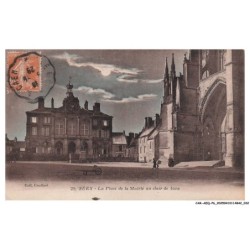 CAR-AEQP6-0287-61 - SEES - La place de la Mairie au Clair de Lune