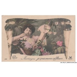 CAR-AFQP1-0047-61 - MORTAGNE - Jeune dame et fleurs