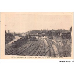 CAR-ABEP4-0371-51 - SAINTE-MENEHOULD - La gare - vue du pont du chemin de fer - train