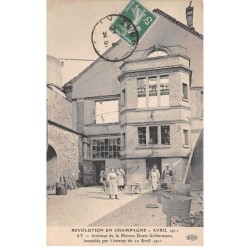 51 - Ay- SAN21773 - Révolution - La Maison Geldermann incendiée par l'émeute du 12 Avril 1911 - Grève