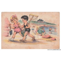 CAR-AFAP19-0952-ILLUSTRATEUR - GOURGEON - Groupe d'enfants a la plage