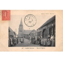 80 . n° 106542 . flers .rue de l eglise .plie .
