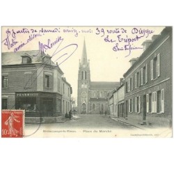 80.BEAUCAMPS LE VIEUX.n°11820.PLACE DU MARCHE.PHARMACIE ALEROUX.DECHIRURES