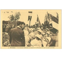 80.GRIVESNES.n°13677.LES DRAPEAUX S'INCLINENT AU MOMENT OU LE MONUMENT DES 125 ET 325 EST DEVOILE