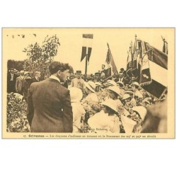 80.GRIVESNES.n°4719.LES DRAPEAUX S'INCLINENT AU MOMENT OU LE MONUMENT DES 125e ET 325e EST DEVOILE