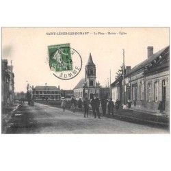 80 . n° 47091 . saint léger les domart . la place mairie église