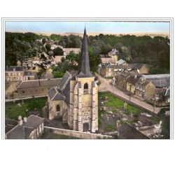 80.GUESCHART.L'EGLISE.EN AVION AU DESSUS DE......CPSM.