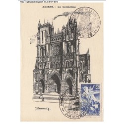 CAR-AHKP18-1035-80 - CACHET OBLITERATION - AMIENS - La cathédrale - 1945