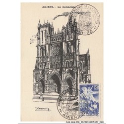 CAR-AHKP18-1042-80 - CACHET OBLITERATION - AMIENS - La cathédrale - 1944