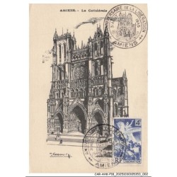 CAR-AHKP18-1033-80 - CACHET OBLITERATION - AMIENS - La cathédrale - 1945