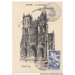 CAR-AHKP18-1034-80 - CACHET OBLITERATION - AMIENS - La cathédrale - 1945